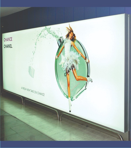 Tela tensionada comercial iluminada para vitrine
