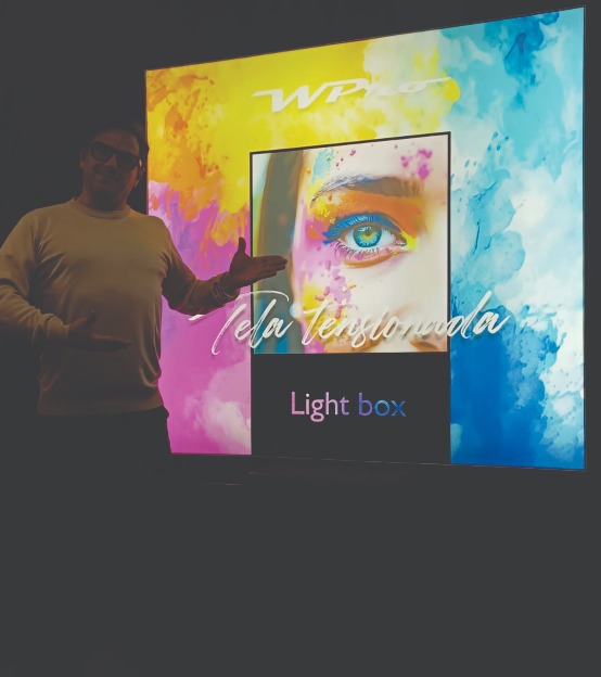 Tela tensionada comercial iluminada para vitrine