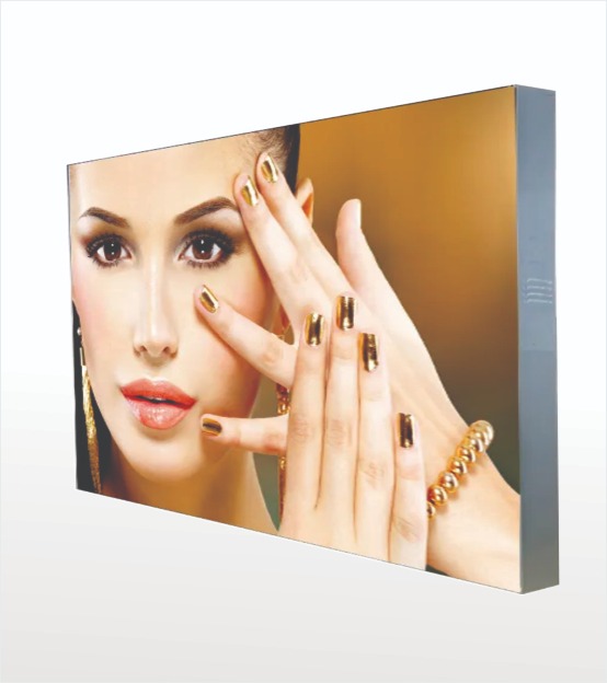 Tela tensionada comercial com iluminação LED backlight e painel colorido