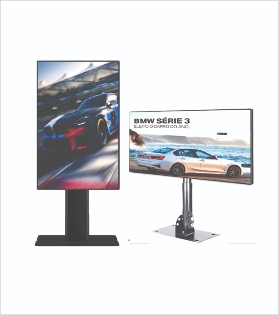 Totem digital com iluminação LED backlight para uso comercial