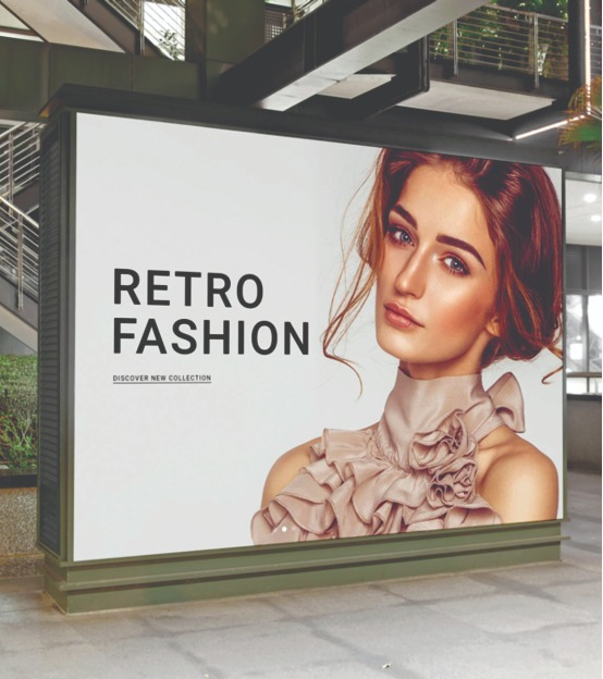 Tela tensionada comercial com iluminação LED backlight e painel colorido